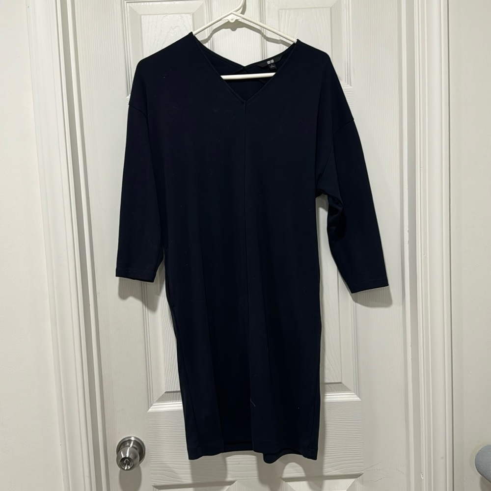 Uniqlo navy shift dress small